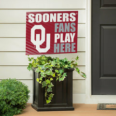 University of Oklahoma Coroplast Yard Sign "Fans Play Here", Collegiate, Home