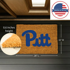 Coir Mat, 16"x28", University of Pittsburgh, Collegiate