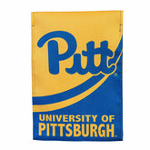 University of Pittsburgh Burlap Flag GDN Size, Collegiate, Home