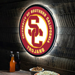 LED Wall Decor, Round, University of Southern California, Collegiate, Home