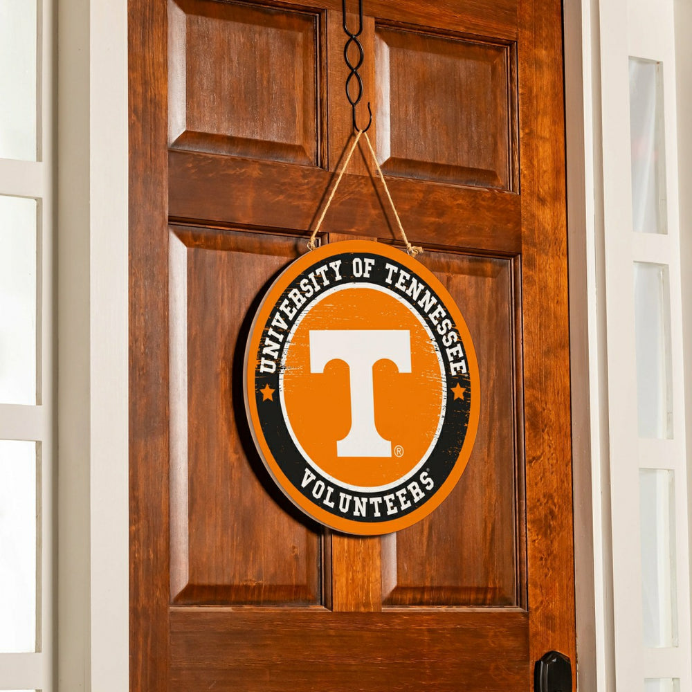 University of Tennessee Round Door Décor with Hanging Rope, 18x18, Collegiate, Home