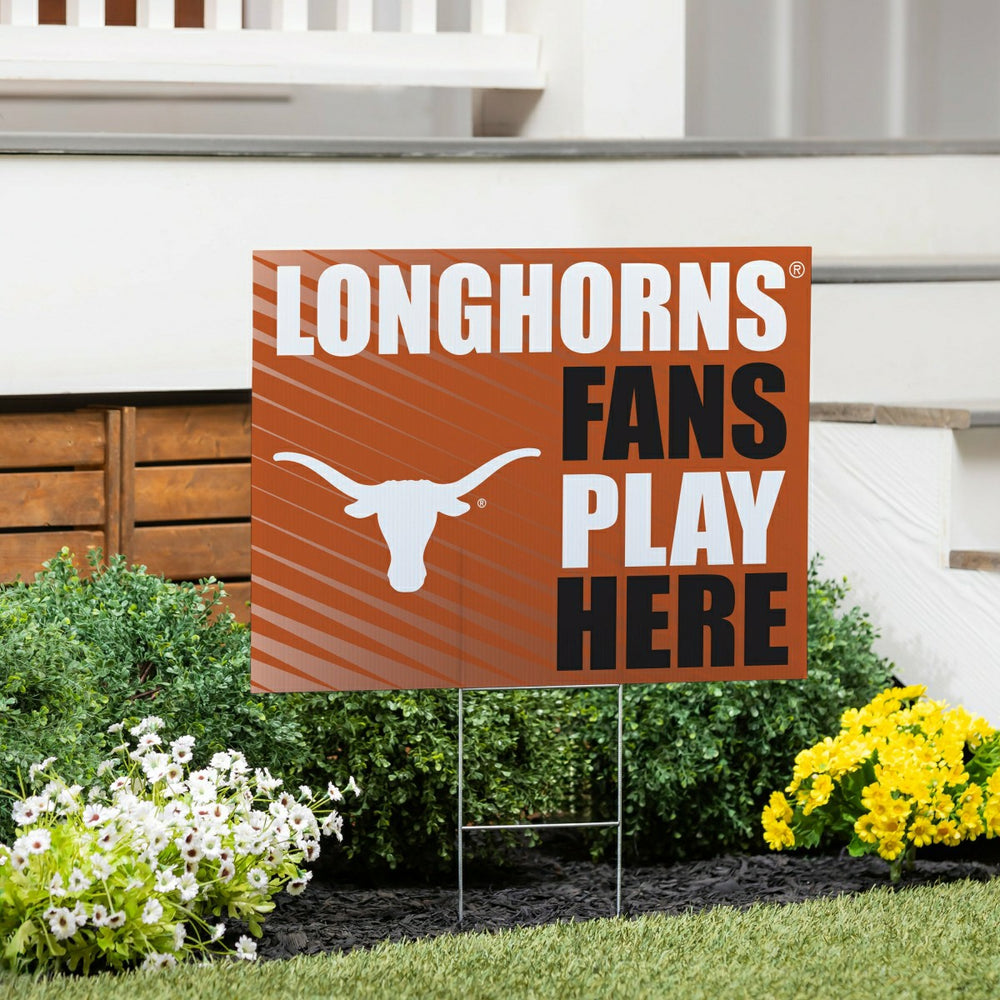 University of Texas Coroplast Yard Sign "Fans Play Here", Collegiate, Home