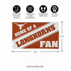 University of Texas, PVC Mat COLOR, Home of a Fan, Collegiate