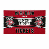 28" x 16" PVC Trapper Mat, Come Back with Tickets, University of Wisco, Collegiate