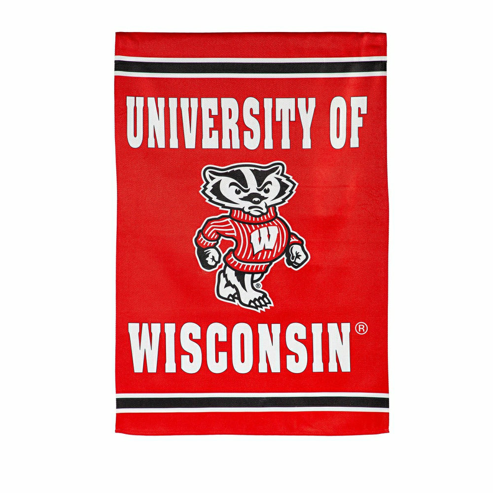 Embossed Suede Flag, GDN Size, University of Wisconsin-Madison, Collegiate, Home