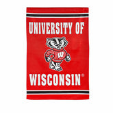 Embossed Suede Flag, House Size, University of Wisconsin-Madison, Collegiate, Home