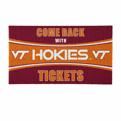 28" x 16" PVC Trapper Mat, Come Back with Tickets, Virginia Tech, Collegiate