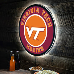 LED Wall Decor, Round, Virginia Tech, Collegiate, Home