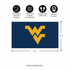 Full Color PVC Mat, 16" x 28", West Virginia University, Collegiate
