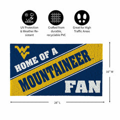 West Virginia University, PVC Mat COLOR, Home of a Fan, Collegiate