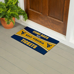 28" x 16" PVC Trapper Mat, Come Back with Tickets, West Virginia Unive, Collegiate
