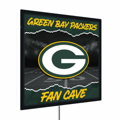 Green Bay Packers 23"H x 23"L LED Wall Decor, Edgelite, Square, Home, NFL