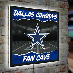 Dallas Cowboys 23"H x 23"L LED Wall Decor, Edgelite, Square, Home, NFL