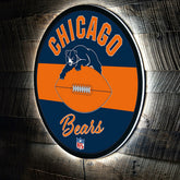 Chicago Bears NFL Football Large Round Vintage Edgelite LED Decor, NFL, Home