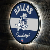 Dallas Cowboys NFL Football Large Round Vintage Edgelite LED Decor, NFL, Home