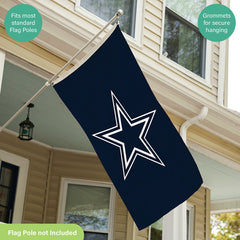 Dallas Cowboys Single Sided Estate Flag with 2 Grommets, 3'x5', NFL, Home