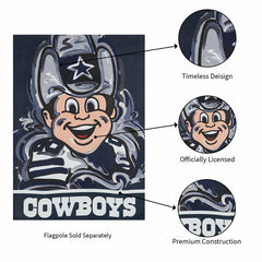Dallas Cowboys Justin Patten Suede Garden Flag, NFL, Home