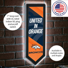 LED Wall Decor, Pennant, Denver Broncos, NFL, Home