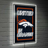 Denver Broncos NFL Football Rectangle Neolite LED Decor, NFL, Home