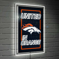 Denver Broncos NFL Football Rectangle Neolite LED Decor, NFL, Home