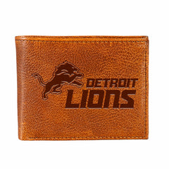 Detroit Lions, Embossed 100% Genuine Tumbled Leather Passcase Bi-Fold , NFL, Home