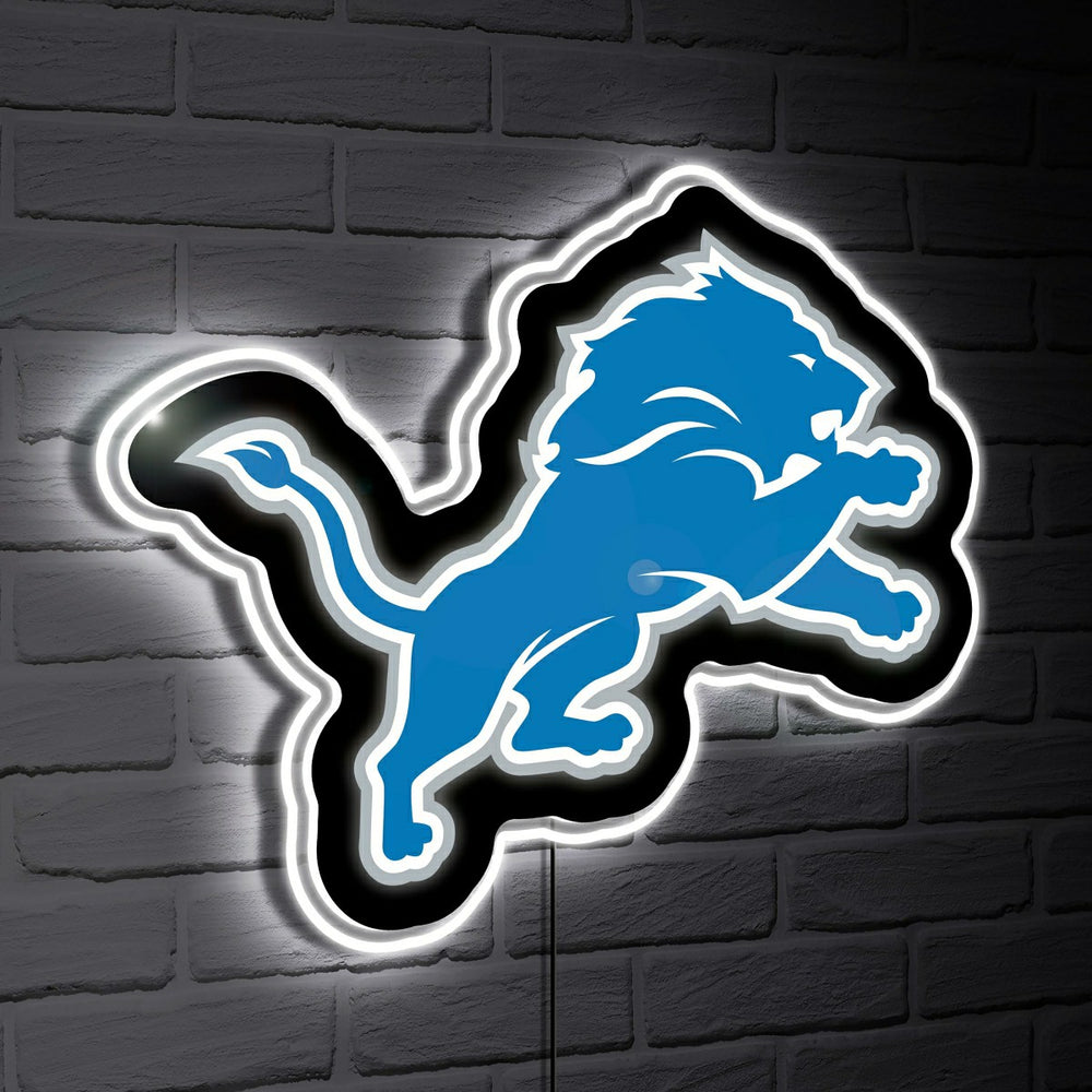 Detroit Lions LED Wall Decor, Glazelite, Logo, NFL, Home