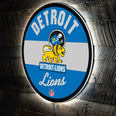 Detroit Lions NFL Football Large Round Vintage Edgelite LED Decor, NFL, Home