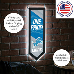 LED Wall Decor, Pennant, Detroit Lions, NFL, Home
