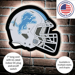 LED Wall Decor, Helmet, Detroit Lions, NFL, Home