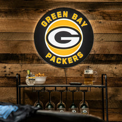 LED Wall Decor, Round, Green Bay Packers, NFL, Home