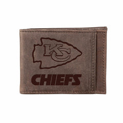 Front Pocket Wallet w/ RFID Blocking, Kansas City Chiefs, Brown, NFL, Home