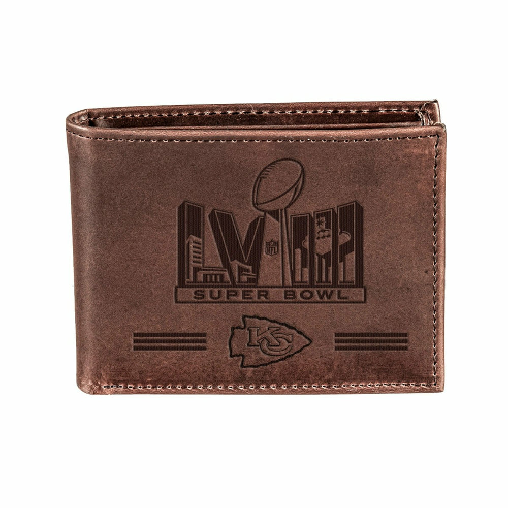 Kansas City Chiefs, Wallet, Bi-Fold, SB58 Champions, Brown, NFL, Home