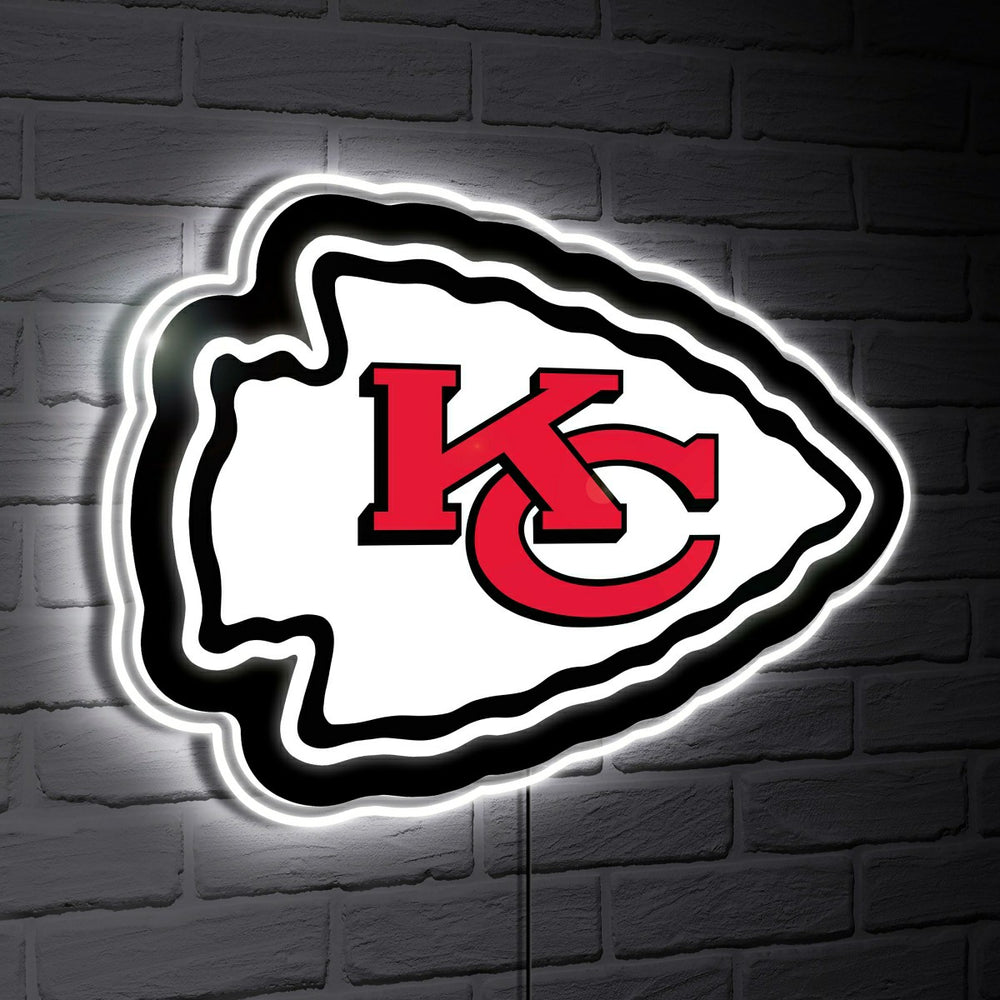 Kansas City Chiefs LED Wall Decor, Glazelite, Logo, NFL, Home