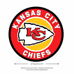 LED Wall Decor, Round, Kansas City Chiefs, NFL, Home
