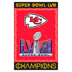 Kansas City Chiefs SB58 Champions Embossed Suede House Flag, NFL, Home