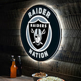 LED Wall Decor, Round, Las Vegas Raiders, NFL, Home