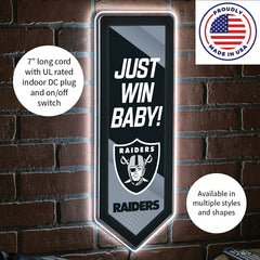 LED Wall Decor, Pennant, Las Vegas Raiders, NFL, Home
