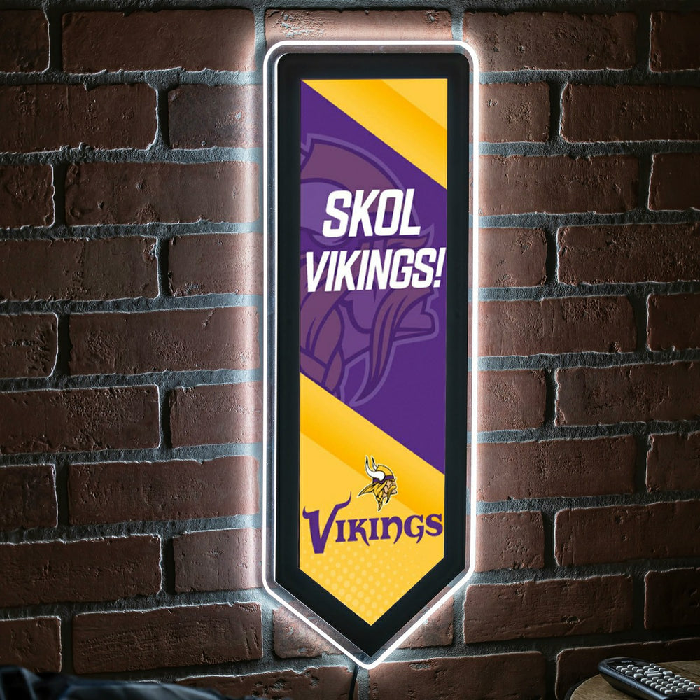 LED Wall Decor, Pennant, Minnesota Vikings, NFL, Home