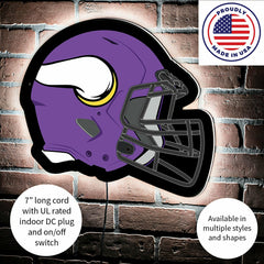 LED Wall Decor, Helmet, Minnesota Vikings, NFL, Home