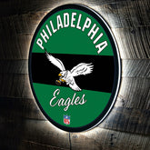 Philadelphia Eagles NFL Football Large Round Vintage Edgelite LED Deco, NFL, Home