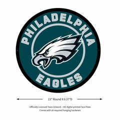 LED Wall Decor, Round, Philadelphia Eagles, NFL, Home