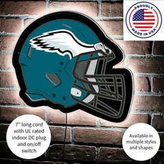 LED Wall Decor, Helmet, Philadelphia Eagles, NFL, Home