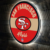 San Francisco 49ers NFL Football Large Round Vintage Edgelite LED Deco, NFL, Home