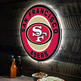 LED Wall Decor, Round, San Francisco 49ers, NFL, Home