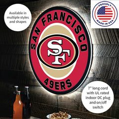 LED Wall Decor, Round, San Francisco 49ers, NFL, Home