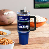 40oz Stainless Steel Canyon Cup w/ Straw, Seattle Seahawks, NFL, Home