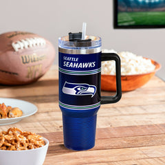 40oz Stainless Steel Canyon Cup w/ Straw, Seattle Seahawks, NFL, Home