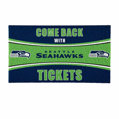 28" x 16" PVC Trapper Mat, Come Back with Tickets, Seattle Seahawks, NFL