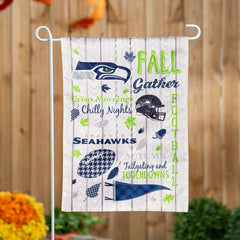 Seattle Seahawks Fall Seasonal Moire Garden Flag, NFL