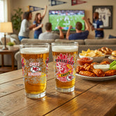 Kansas City Chiefs 16oz Glass pint, Set of 2, Home